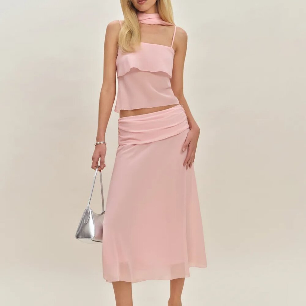 Reformation x Devon Lee Carlson Lula Top + Olivia Low Waist Skirt (Size 4)